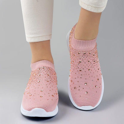 [#1 TRENDING SUMMER 2022]  Women's Crystal Breathable Orthopedic Slip On Walking Shoes