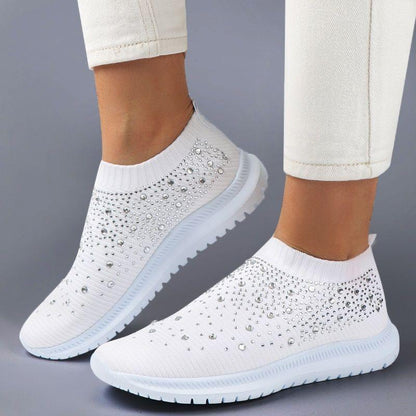 [#1 TRENDING SUMMER 2022]  Women's Crystal Breathable Orthopedic Slip On Walking Shoes