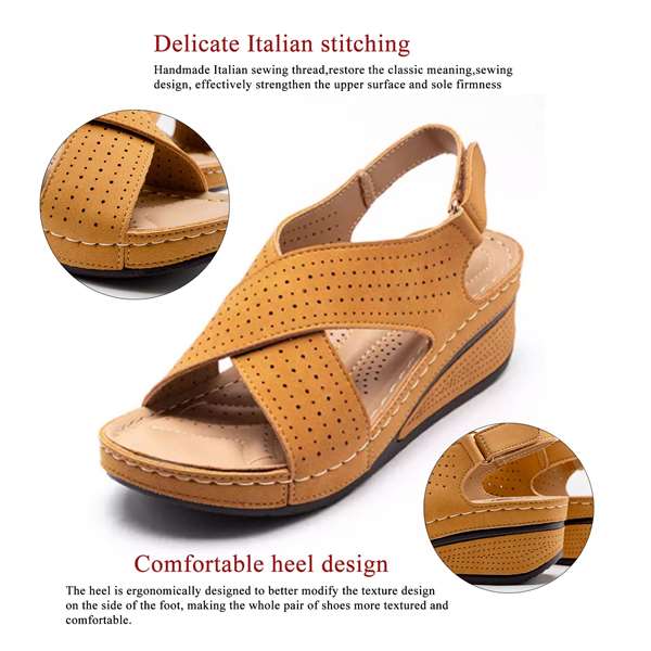 Women's Cross Strap Wedge Sandals - BUY 2 FREE SHIPPING