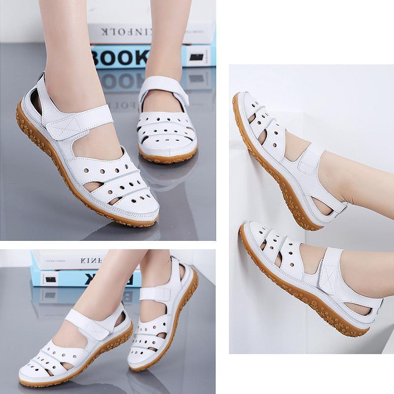 Hollow Out Hook Loop Casual Flat Sandals For Women