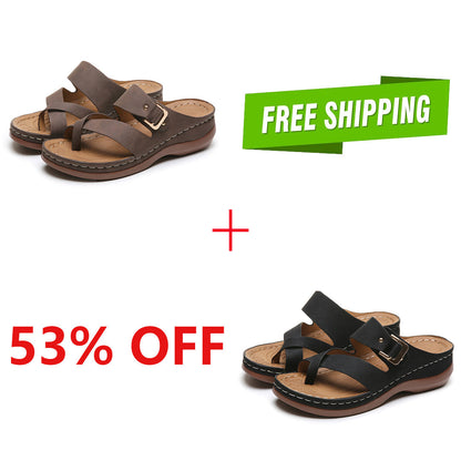 Women's Arch Support Casual Leather Sandals