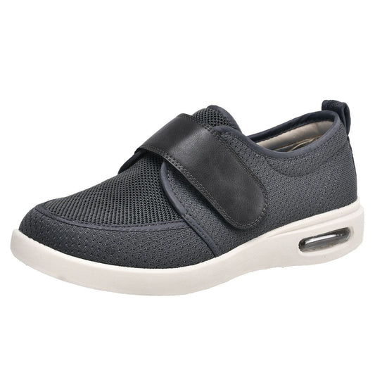 Kloud Stretch No-Tie Wide Shoes w/ Adjustable Closure - Dark Gray