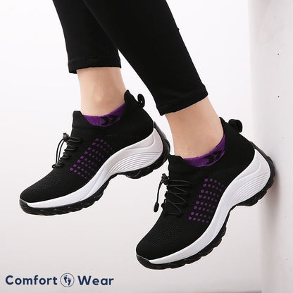 Ortho Stretch Cushion Shoes - Black Purple