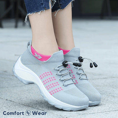 Ortho Stretch Cushion Shoes - Gray Pink