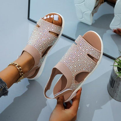 Crystal Casual Woman Flats Sandal